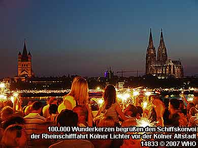 Schiffskonvoi der Rheinschifffahrt K�lner Lichter, 14833 � 2007 WHO