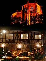 Historischer Posthof unterhalb der Ruine der Wernerkapelle, Bacharach am Rhein, 2001-07-21-09-posthof-200,  2001 WHO