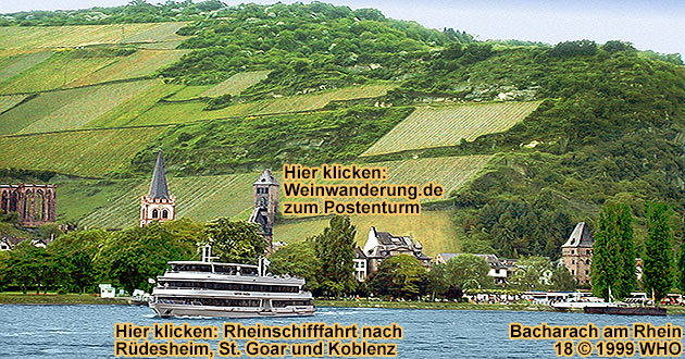 Schifffahrt auf dem Rhein bei Bacharach