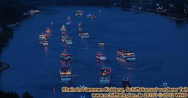 Schiffskonvoi Rhein in Flammen Koblenz