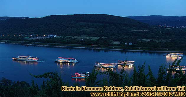 Schiffskonvoi Rhein in Flammen Koblenz