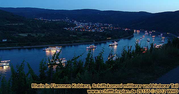 Schiffskonvoi Rhein in Flammen Koblenz