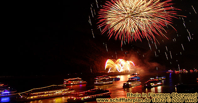 Rheinschifffahrt Feuerwerk Rhein in Flammen Oberwesel