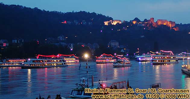 Rheinschifffahrt Feuerwerk Rhein in Flammen St. Goar / St. Goarshausen