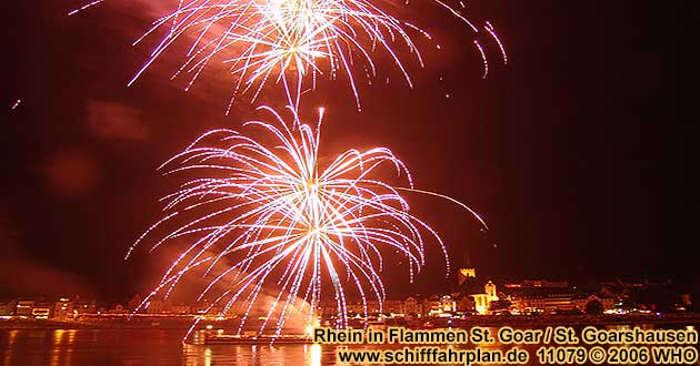 Rheinschifffahrt Feuerwerk Rhein in Flammen St. Goar / St. Goarshausen