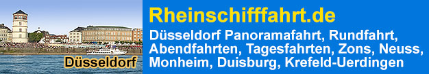 Rheinschifffahrt Düsseldorf Panoramafahrt Rundfahrt Abendfahrten Tagesfahrten Zons, Neuss, Monheim, Duisburg, Krefeld-Uerdingen