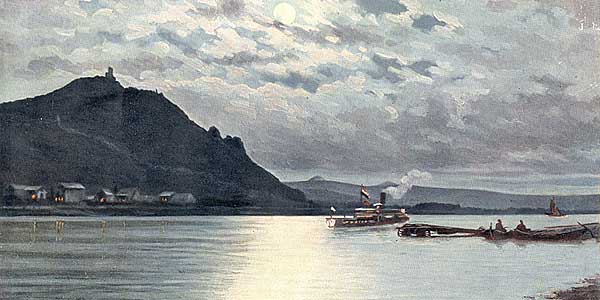 Drachenfels bei Knigswinter am Rhein, nach einem Steindruck um 1910. Sammlung Wilhelm Hermann.