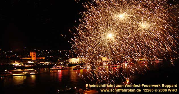 Rheinschifffahrt Feuerwerk Weinfest Boppard am Rhein