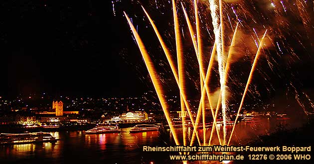 Rheinschifffahrt Feuerwerk Winzerfest Boppard am Rhein